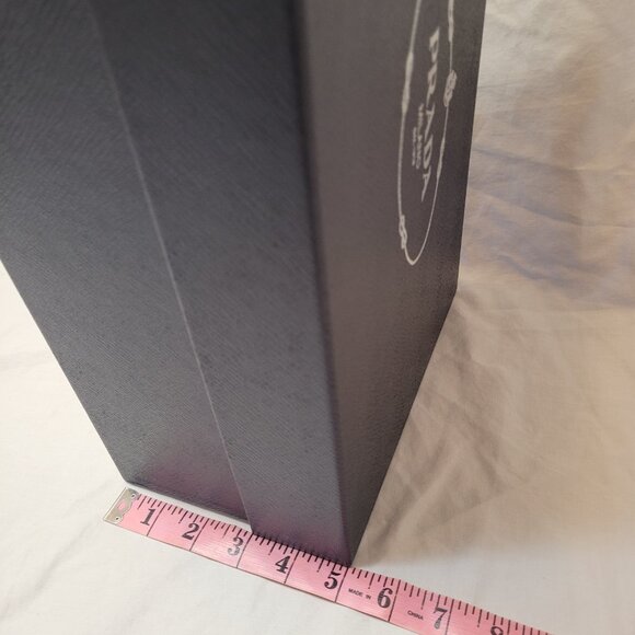 Prada Black Gift Box Textured Empty Silver Logo Storage Decorative Organizer - Picture 13 of 14